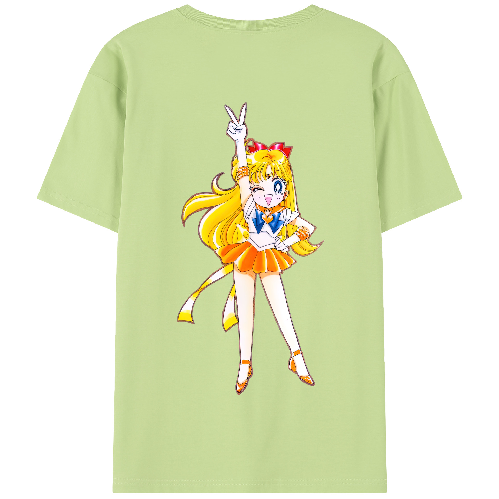 （画像用） 美少女戦士セーラームーン 愛野 美奈子 あいの みなこ Sailor Moon Aino Minako 綿100％半袖Tシャツ（背面プリント）